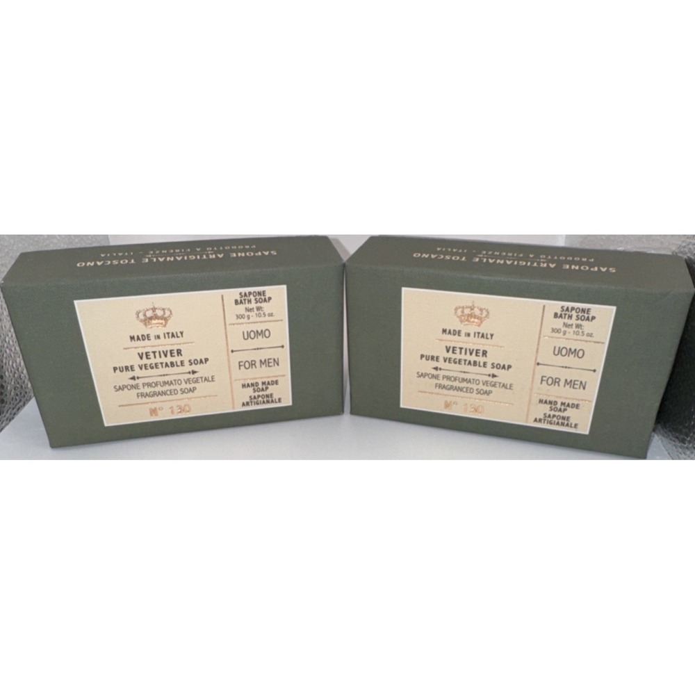 Saponerie Mario Fissi Vetiver Pure Vegetable Bath Soap Collezione Uomo 10.5 oz